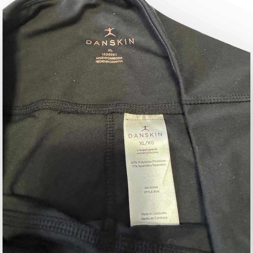 Danskin Womens Black Solid Elastic High-Rise Leggings Size XL - Picture 7 of 8
